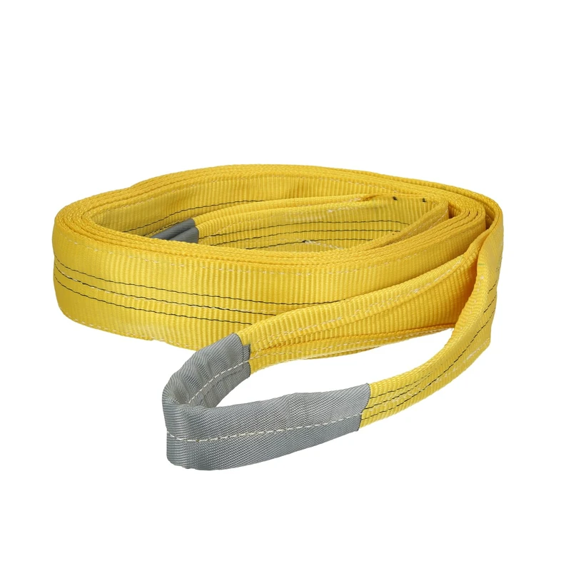 Flat Double Band Sling 3 kg. Safety Factor 7:1, Length: 3 Metres Width 9 cm. 100% Polyester. Colour Yellow - Image 1