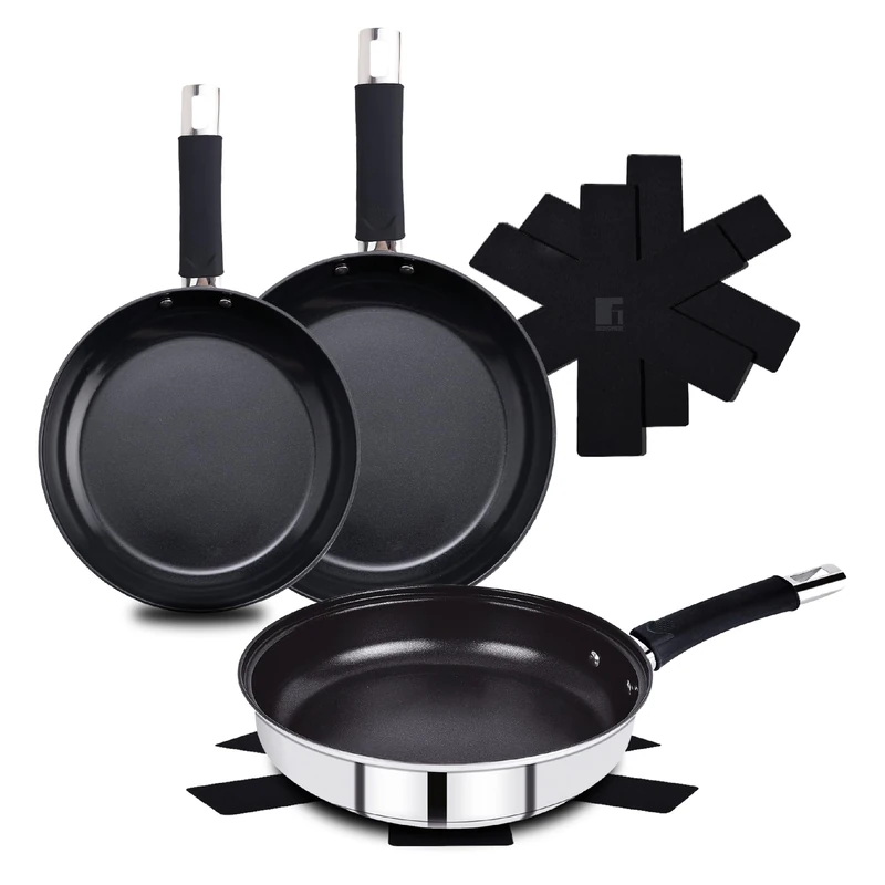 Bergner Baster 6-Piece Stainless Steel Frying Pan Set