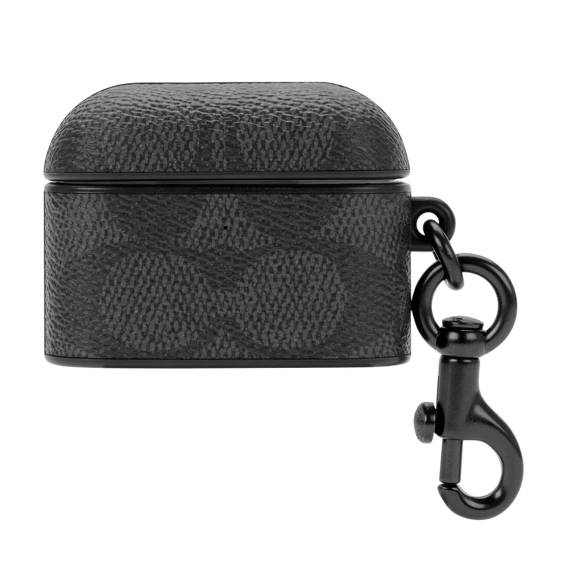 Coach Signature AirPods Pro Case - Compatible with AirPods Pro 2nd / 1st Generation - Signature Charcoal - Image 1
