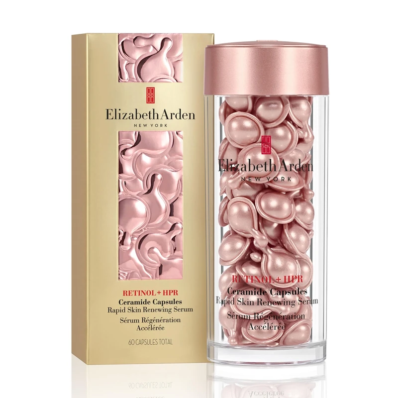 Elizabeth Arden Retinol + HPR Ceramide Capsules Rapid Skin Renewing Serum (60 pcs) Anti-Ageing Skincare to Smooth Fine Line & Wrinkles, Retexturize Skin, for Day & Night