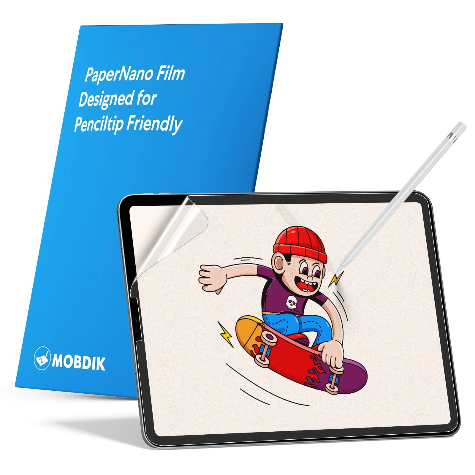MOBDIK 2 Pack Paper Screen Protector Compatible with iPad Pro 12.9 (2022/2021/2020/2018, 6th/5th/4th/3rd Generation), Anti-Glare, Matte Film for Writing, Compatible with Apple Pencil