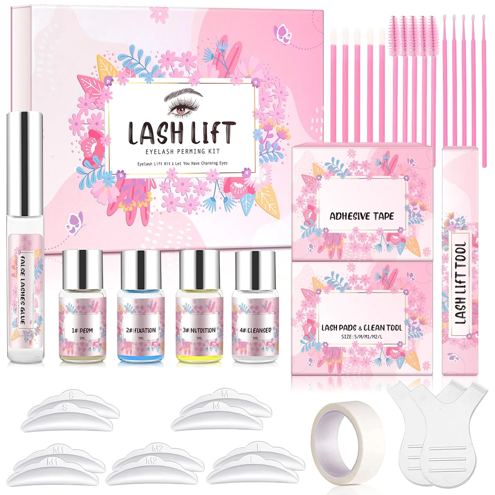 Lash Lift and Eyelash Perming Kit – Long-Lasting Eyelash Curling, at-Home Eyelash Perm Kit for Lifting and Volumizing, Safe and Gentle Formula for All Lash Types