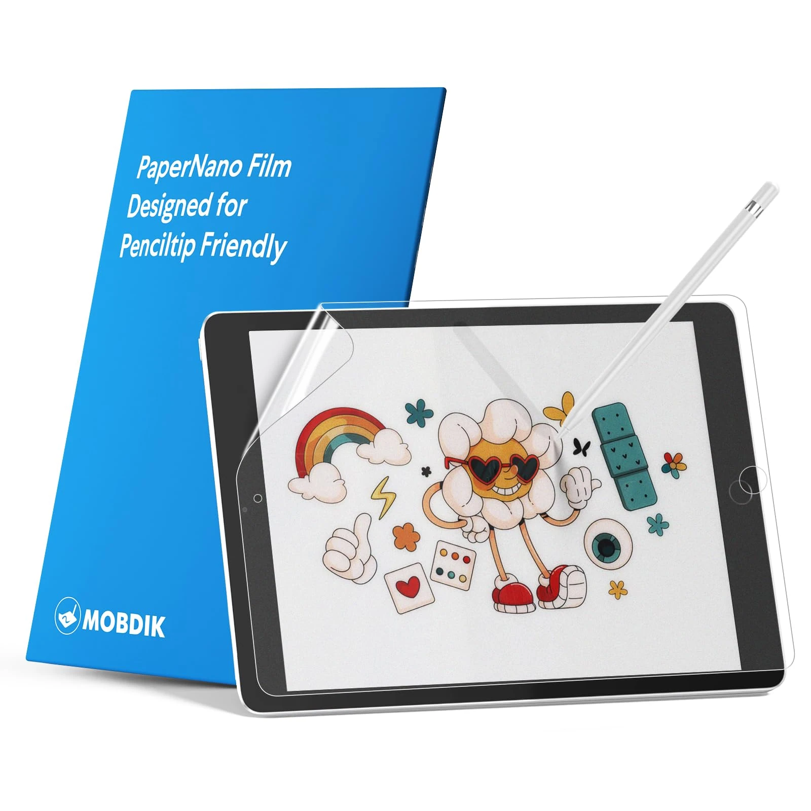 MOBDIK 2 Pack Paper Screen Protector Compatible with iPad Air 3 (2019) & iPad Pro 10.5 inch (2017), Anti Glare, Less Fingerprint with Easy Installation Kit, Suitable for Writing