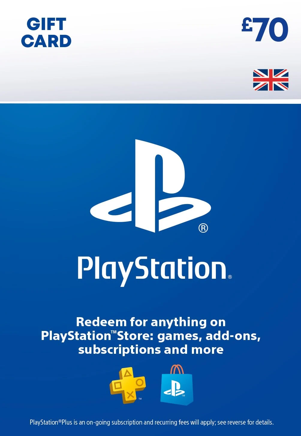 PlayStation Store Gift Card 70 GBP | PSN UK Account | PS5/PS4 Download Code