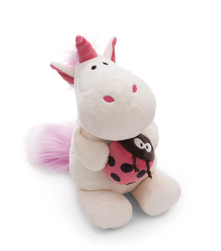 NICI soft toy unicorn Theodor with ladybird 45cm white - Cuddly cute plush to snuggle and play with, for children & adults, great gift idea - 61389