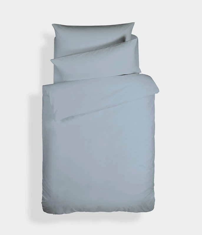 Bianca Plain Dyed Blue Duvet Cover Set for 105 cm Bed 100% Cotton Percale