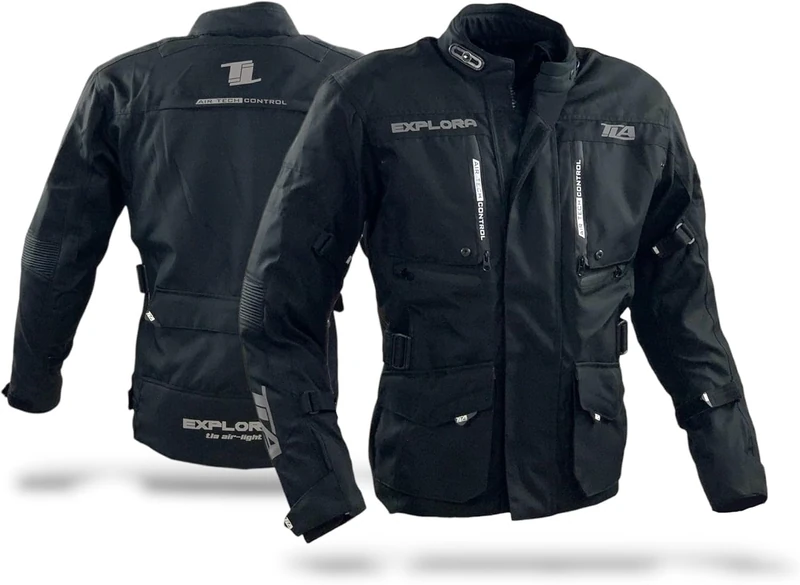 TLA EXPLORA LIGHT Motorcycle Jacket with CE Class A Approved Protectors, Removable Waterproof Lining, Sizes Up to 7XL Men Women Enduro Touring Adventure Mid Season Summer