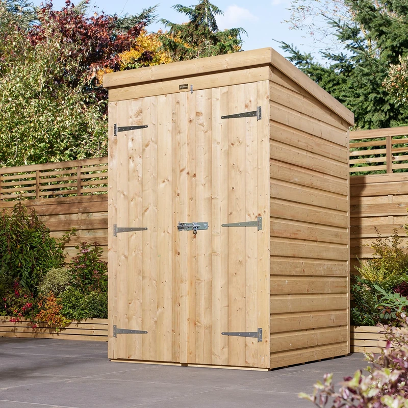 Rowlinson Shiplap Pent Shed 4x4 Double Door