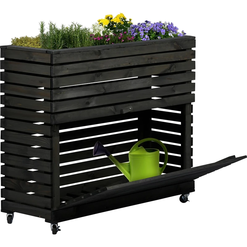 dobar Rolla Raised Bed Size XL, Anthracite, Charcoal