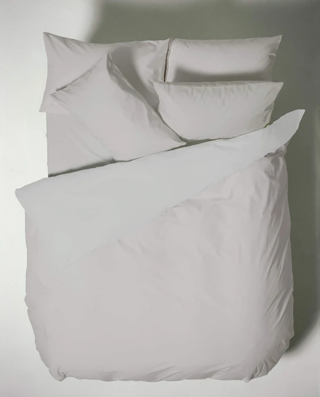 Bianca Plain Dyed Silver Duvet Cover Set for 150 cm Beds 100% Cotton Percale