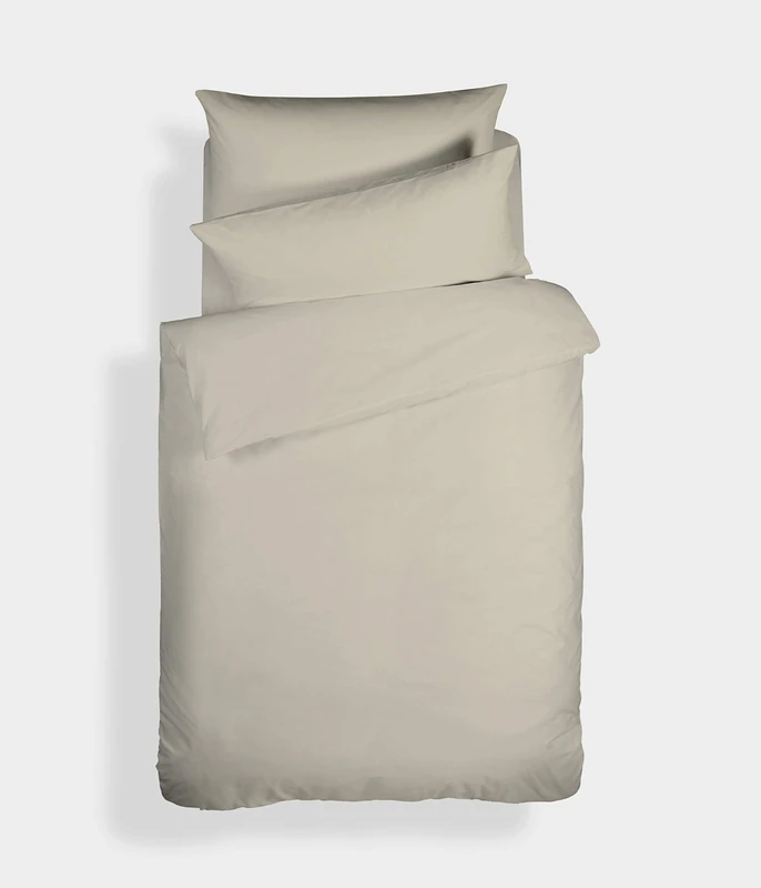 Bianca Plain Dyed Neutral Duvet Cover Set for 105 cm Bed 100% Cotton Percale