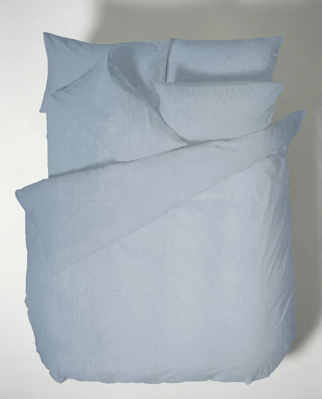 Bianca Plain Dyed Denim Duvet Cover Set for 150 cm Beds 100% Cotton Percale