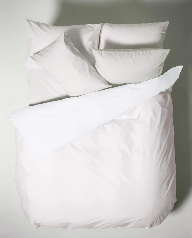 Bianca Plain Dyed White 100% Cotton Percale Duvet Cover Set for 180 cm Bed - Image 1