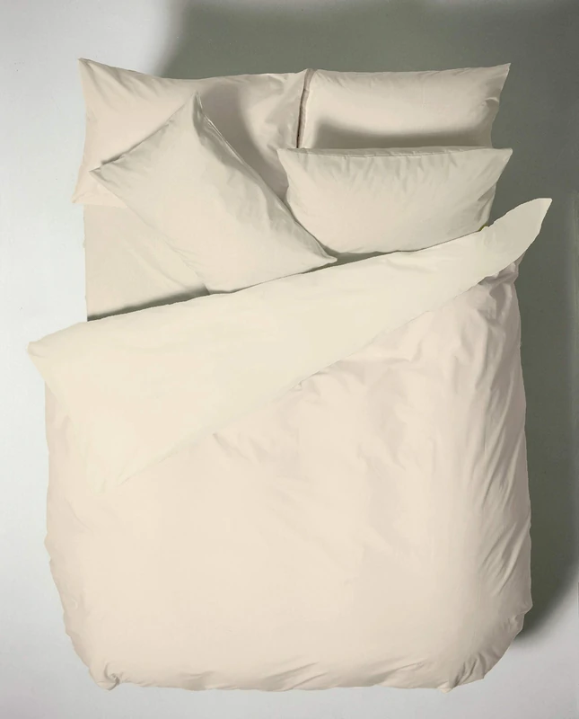 Bianca Plain Dyed Cream Duvet Cover Set for 180 cm Bed 100% Cotton Percale