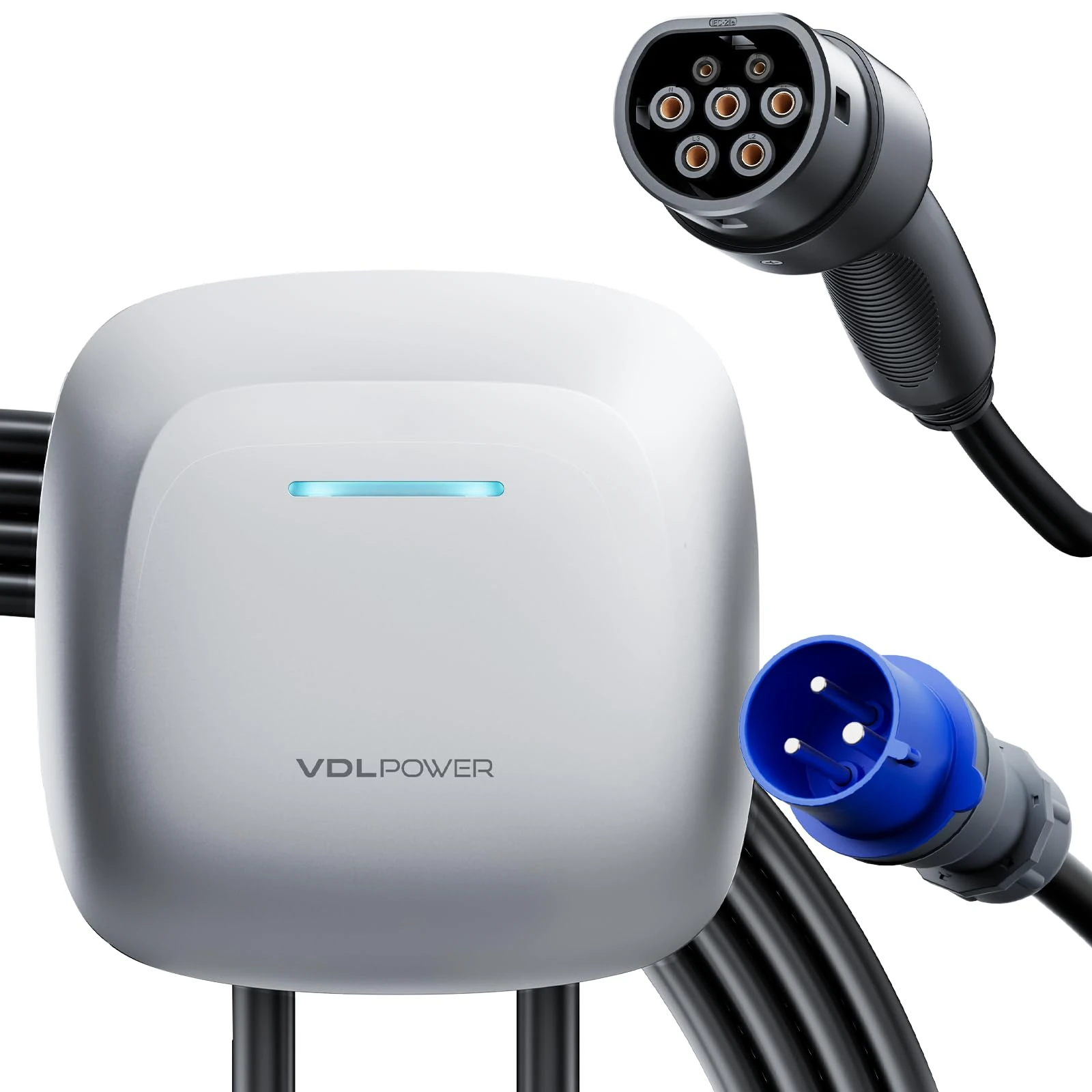 VDLPOWERPRO EV Charger 7KW, Type 2 Electric Car Charger, 10/13/16/32A EV Charging Station with APP Control 5M Cable Electric Vehicle Charger, IP65 Waterproof Wall Charging Box, Fast Charge