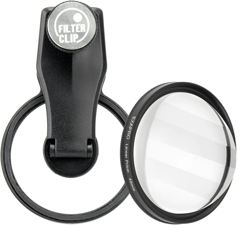 EXAPRO Smartphone Lens Filter Clip + Linear Filter Set, Prism Effect, forφ49mm Lens Filter, Rotating Frame Type, Compatible with iPhone/Android, EXP-FCPZLN-02