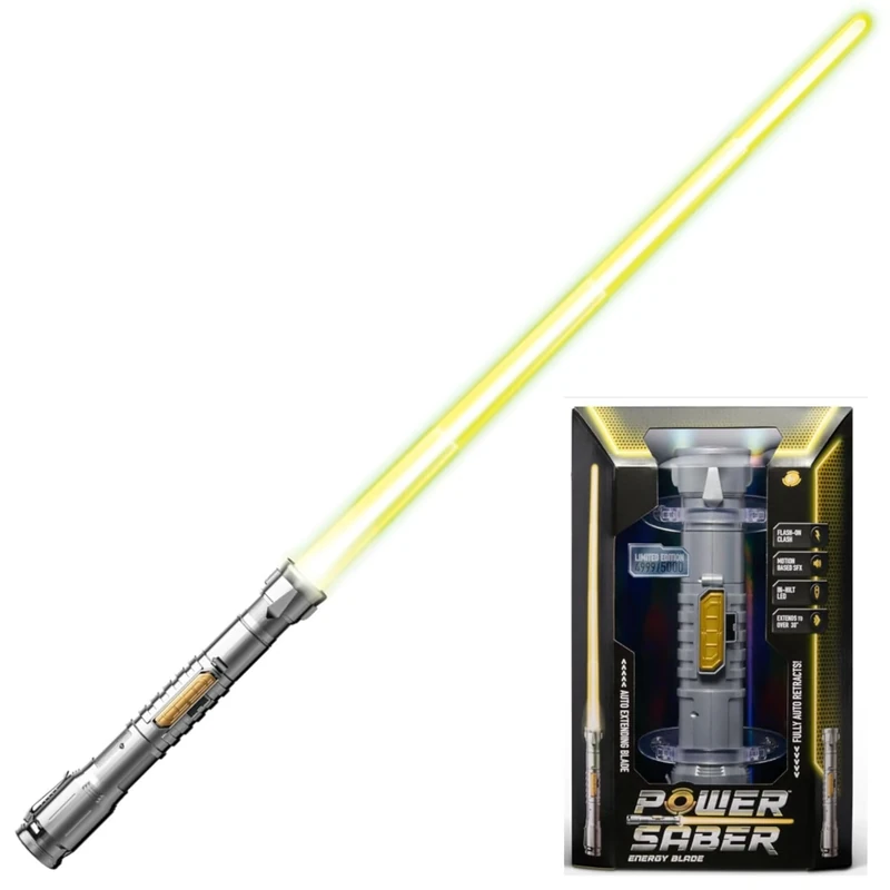 Power Saber: Yellow (Limited Edition) | Auto Extending 30" LED Energy Blade | With Motion Based Light and Sound Effects | Batteries Not Included | Ages 6+