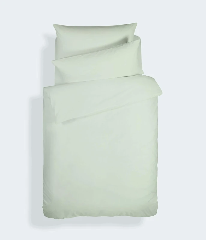 Bianca Plain Dyed Light Green Duvet Cover Set for 105 cm Bed 100% Cotton Percale