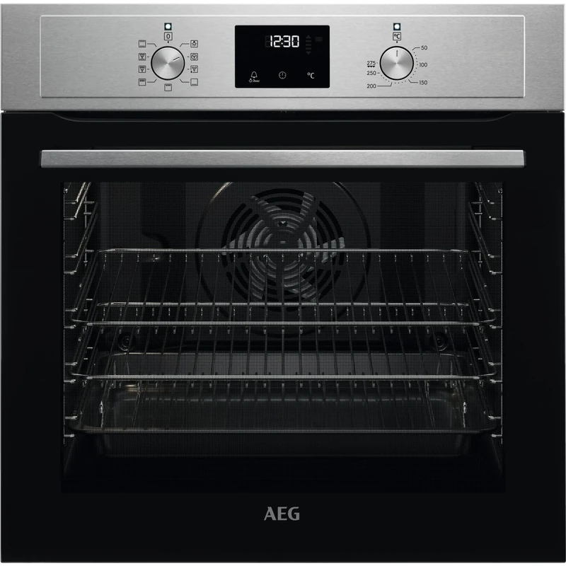 AEG 3000 Series Integrated Oven, BEX335011M 72L, LED Display, Turbo Grill, True Fan Cooking, Moist Fan Baking, Pizza Setting, MultiLevel Cooking, Class A Energy