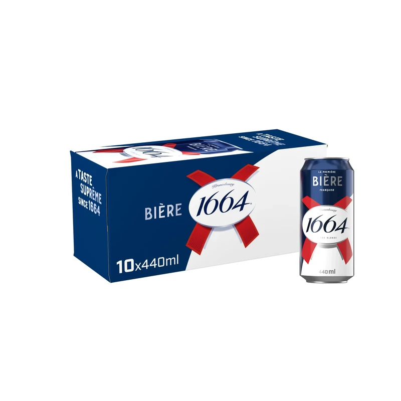 Kronenbourg 1664 Biere Beer Lager 440ml Can (Pack of 10)