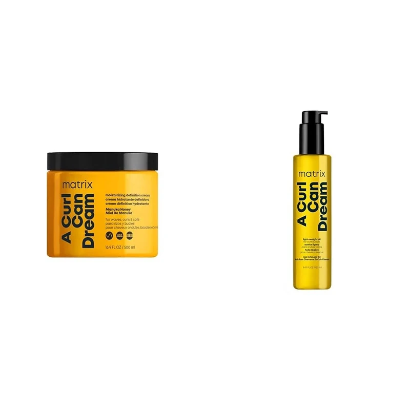 Matrix A Curl Can Dream Moisturizing Cream 500ml and Moisturising Hair Oil for Curls and Coils, 150ml