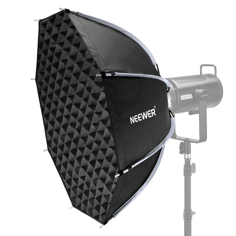 NEEWER 28"/70cm Octagonal Softbox, Quick Release Bowens Mount Softbox with Honeycomb Grid, Light Diffusers, Bag for RGB CB60 CB60B CB200B MS60B MS60C MS150B S101-300W/400W Pro Vision 4 Q4, NS27P