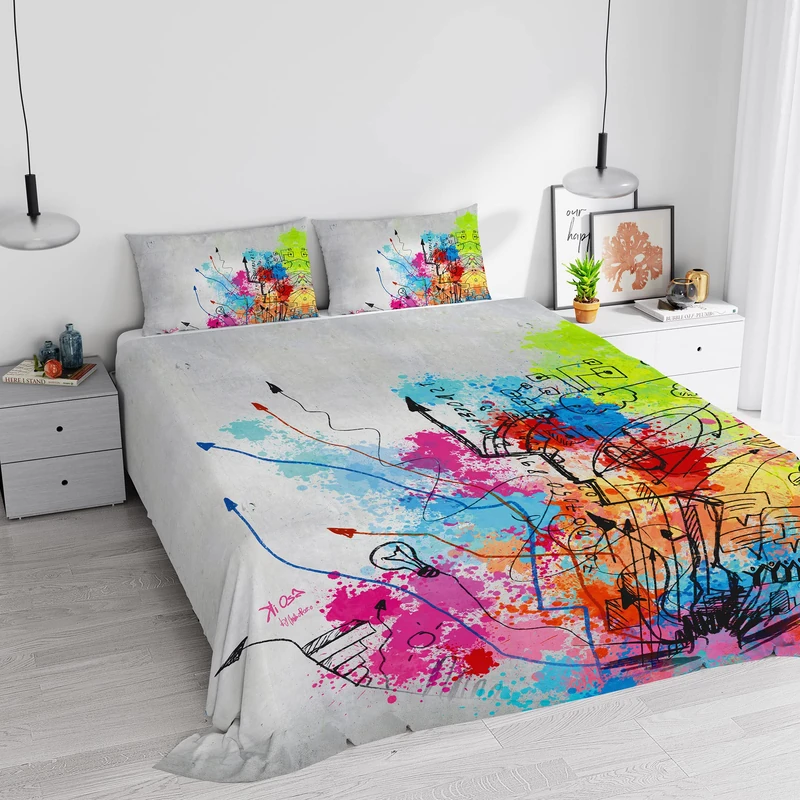 KI-OSA 627 Microfibre Duvet Cover Set, Double