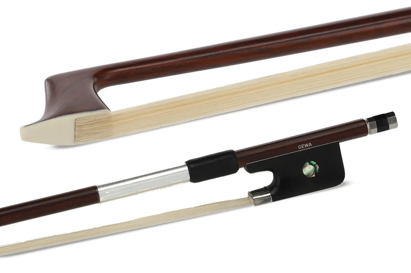 GEWA Viola Bow Carbon Student 4/4 - Wood Look Dark Brown - Ebony Frog - Natural Hair