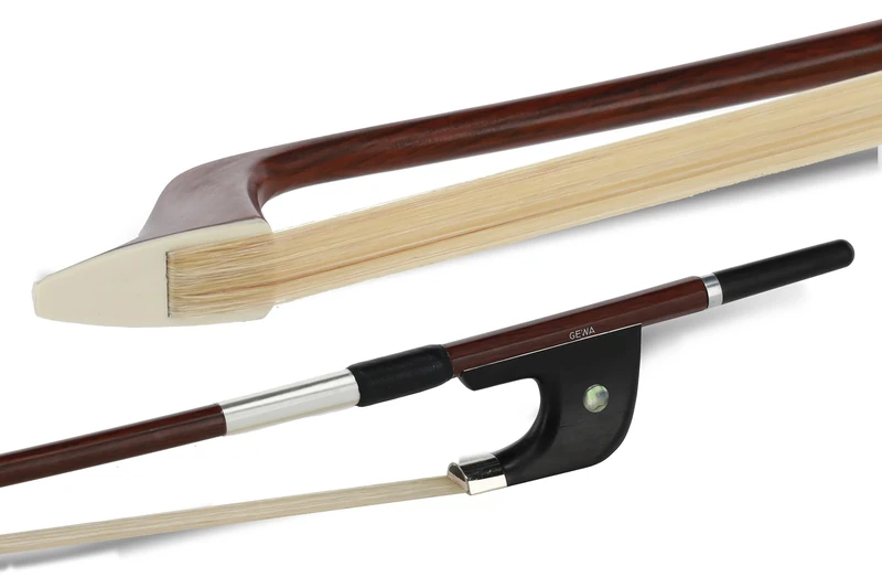 GEWA Bass Bow, Double Bass Bow Carbon Student in Wood Look, German Model, Dark Brown 4/4