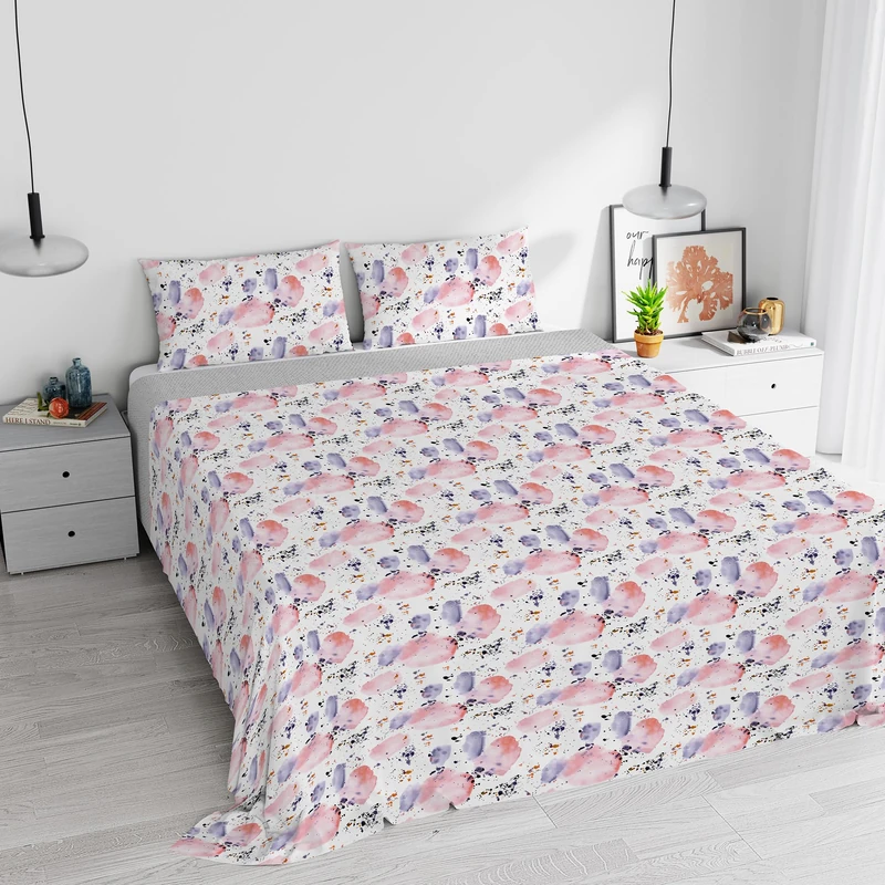 Italian Bed Linen Watercolor Cotton Duvet Cover Set 14 Double