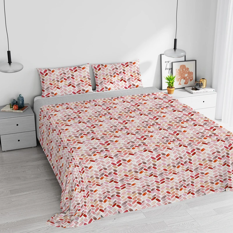 Italian Bed Linen Watercolor Duvet Cover Set Cotton 05 Double