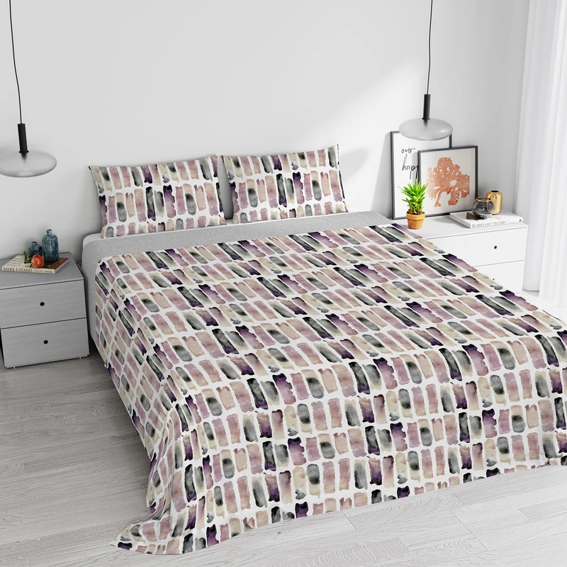 Italian Bed Linen Watercolor Cotton Duvet Cover Set 12 Double