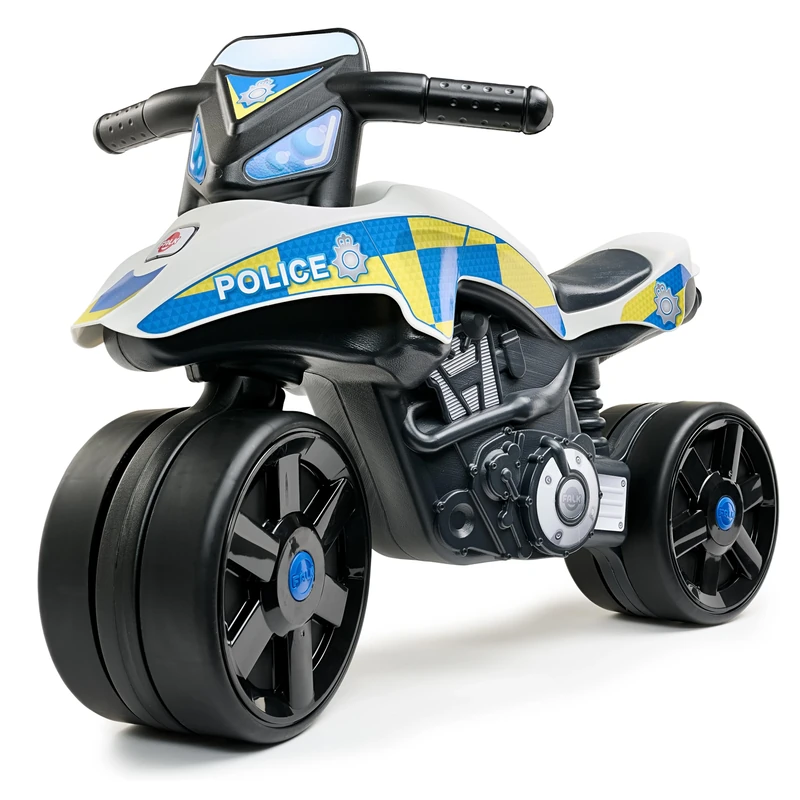 Falk Police Bike Ride-On for Kids, Manoeuvrable Directional Handlebar, Large Wheels, Suitable for Ages 2-5, Indoor and Outdoor Play