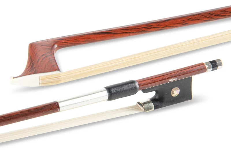 GEWA Violin Bow Carbon Student 3/4 - Wood Look Dark Brown - Ebony Frog - Natural Hair