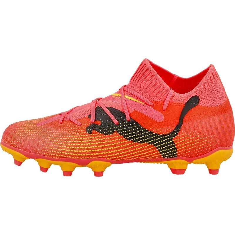 PUMA Boys Future 7 PRO FG/AG Football Shoes, 32.5 EU, Sunset Glow Black Sun Stream Pink Orange