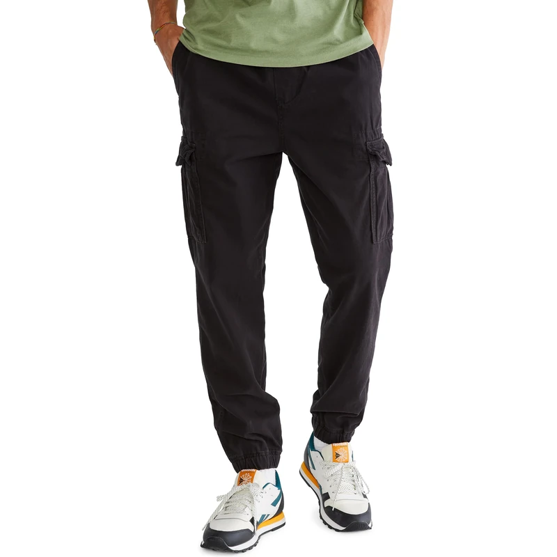 AEROPOSTALE Men's Aero Cargo Jogger Pant, Dark Black, Medium - Image 1