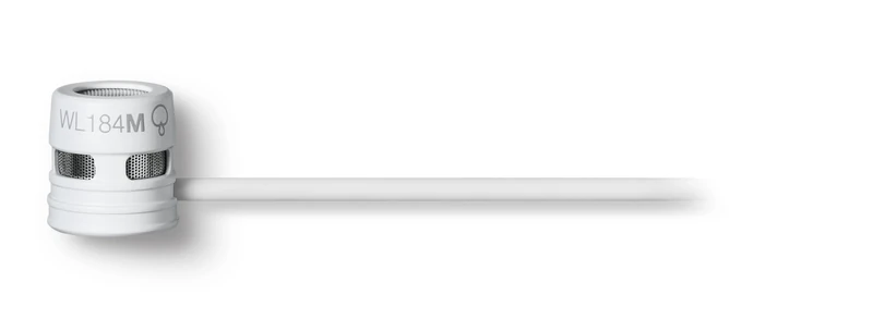 Shure WL184MW/S-TQG LAVALIER MICROPHONE, SUPERCARD, WHITE 1 cm Condenser Lavalier, White, Supercardioid, TA4F Termination Pouch, Tie Clip, Snap-Fit Windscreen