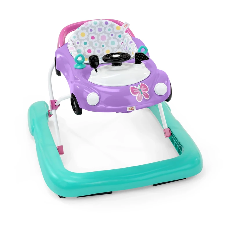 Bright Starts Little Speedster 3-in-1 Car Walker, Purple Power, Baby Activity Walker for Girls and Boys, 6 Months+