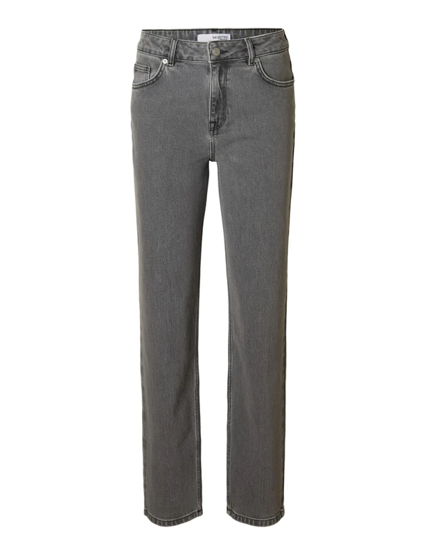 SELECTED FEMME SLFALICE MW Straight Eloise Grey JEA NOO, Light Grey Denim, 31W x 32L - Image 1
