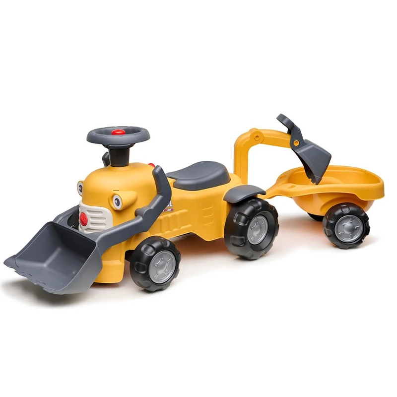 FALK - Marcel Backhoe Loader Carrier - Front Shovel - From 12 Months - 90% Recycled Plastic - Excavator & Trailer - Made in France - 910N - Image 1