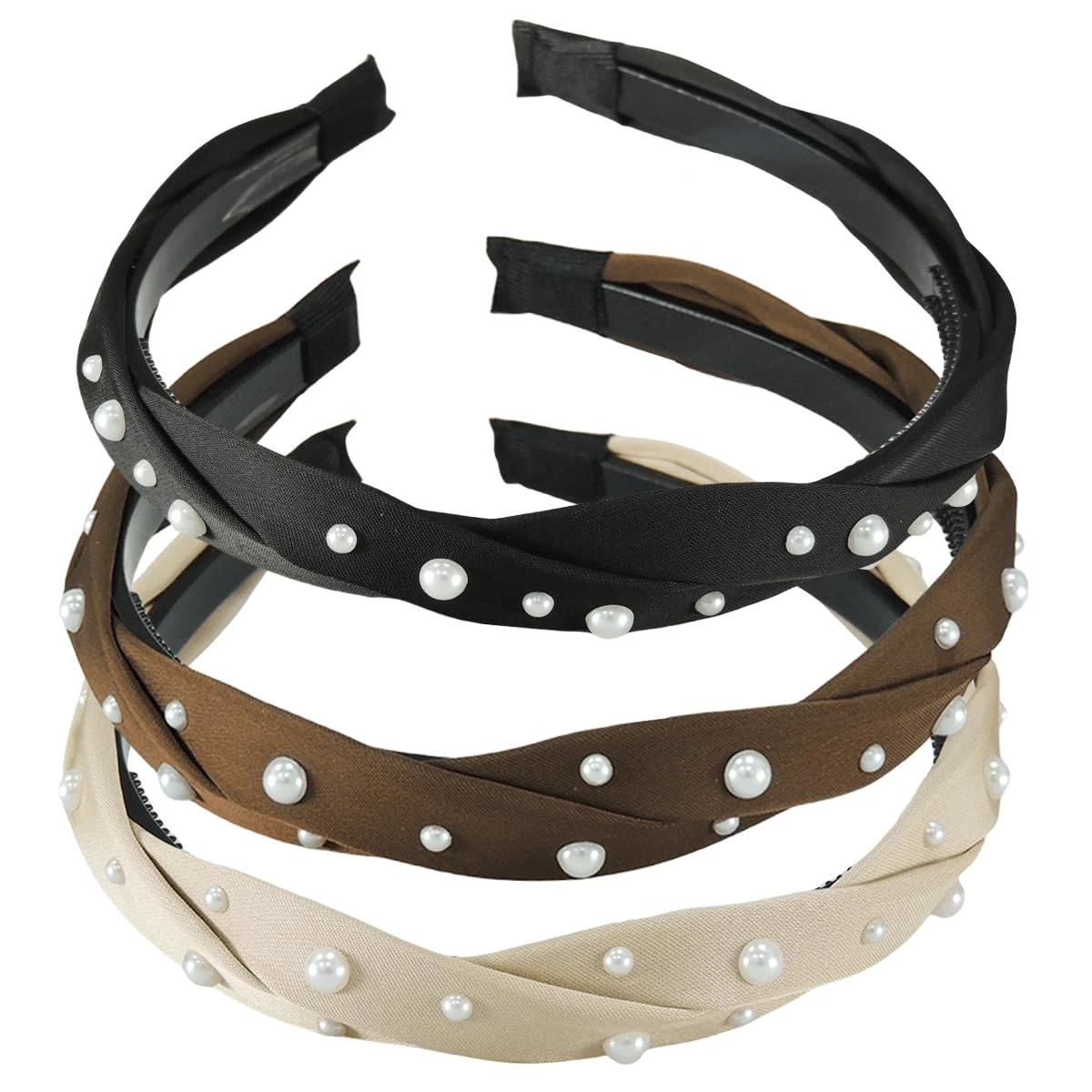 scicent Hair Band 3 Pieces Women Sparkly Beaded Headband Embellished Jeweled Crystal Hairband 29815