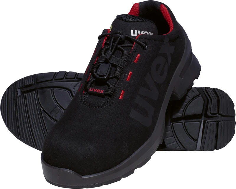 Uvex 1 Duo low shoe S2 - safety shoe for light areas - sporty, light & flexible - black, red - size 41