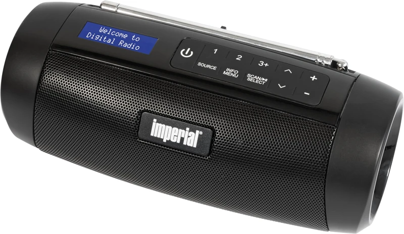 IMPERIAL DABMAN GO Portable Bluetooth Speaker with Radio (DAB+/FM, Battery, 8 Hours Playtime, IPX5 Waterproof, 5W) - Black