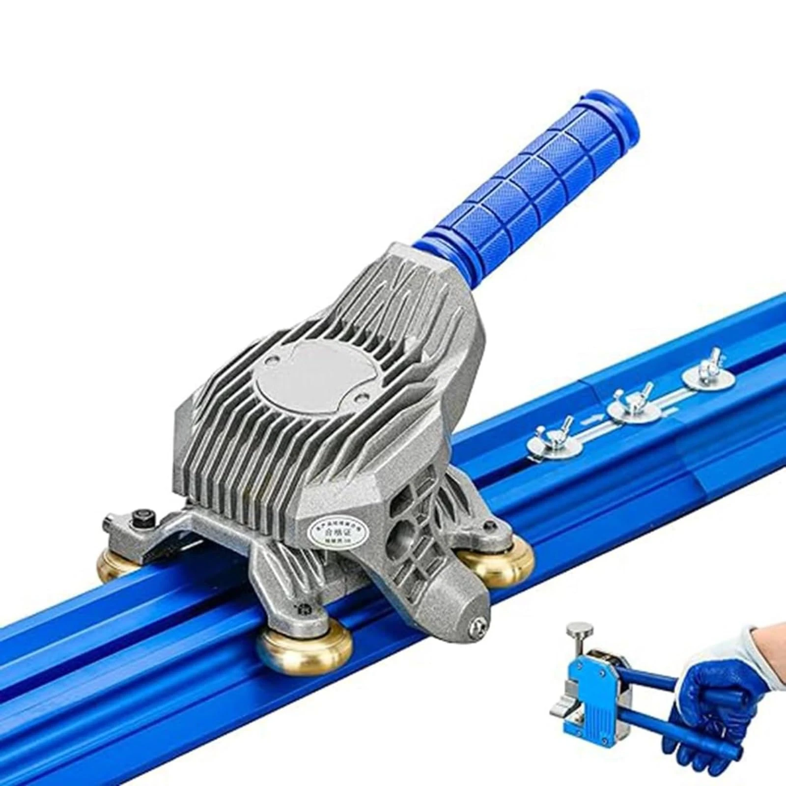 Manual Tile Cutter, for Large Format Ceramic Porcelain Tiles, Professional Porcelain Slab Cutting Machine with Double Rails Design Table Tile Cutter Hand Tools (Size : 2.2M)