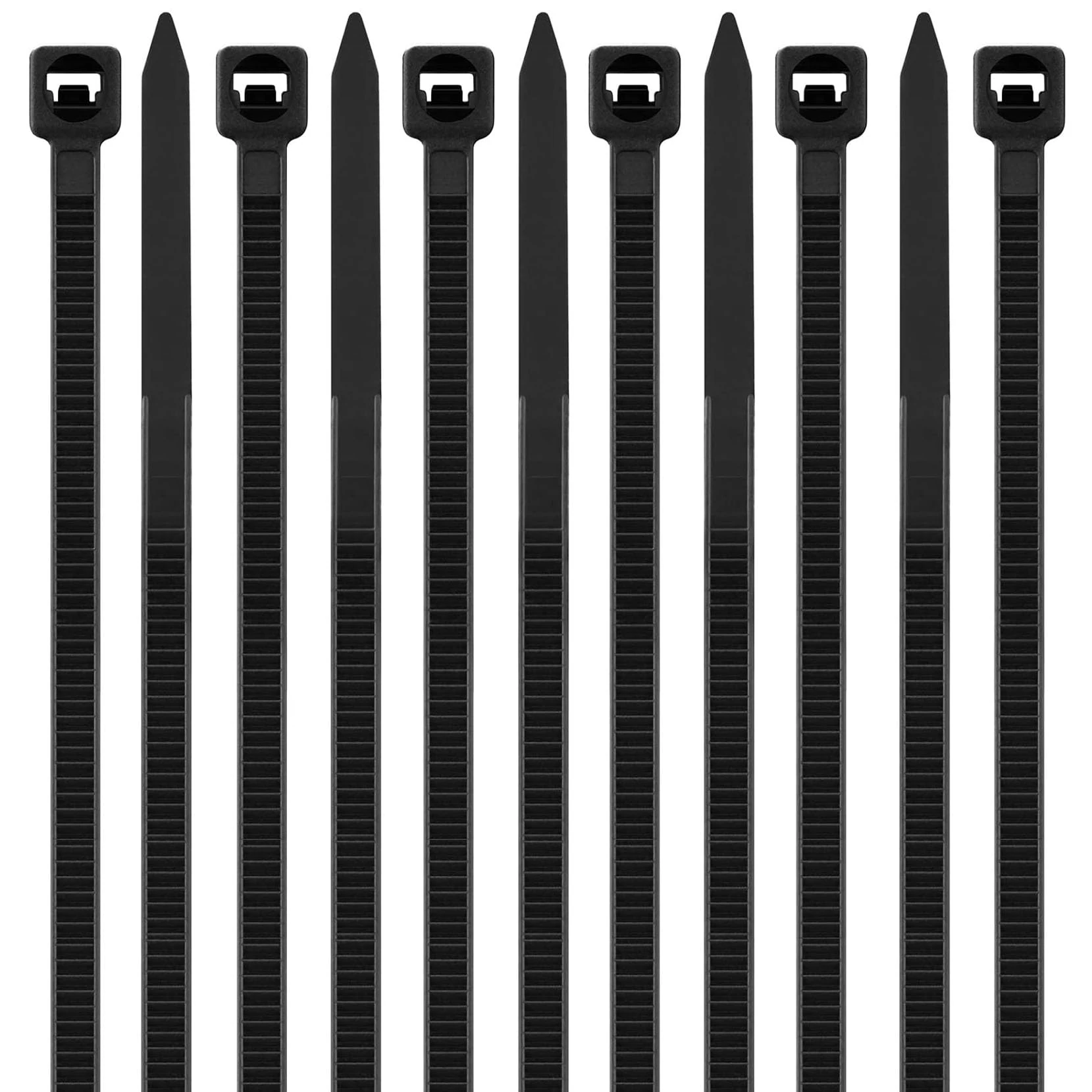 Viuxule 6 inch Cable Ties 100pcs, 3.6x150 mm Zip Ties, Industrial Nylon Tie Wraps UV-Resistant, Black Plastics Self-Locking Strength with 18 kg for Gardening, Home, Office, Workshop, Indoor, Outdoor
