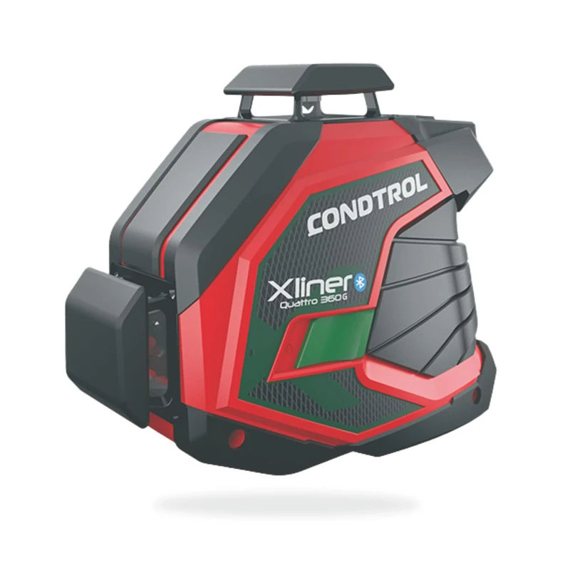 CONDTROL - XLINER Quattro 360G Green Line Laser - Level Range 40m - 2 Lines + 1 Ground Plumbing Point - Bluetooth - 2+1 Year Warranty - Delivered with Accessories