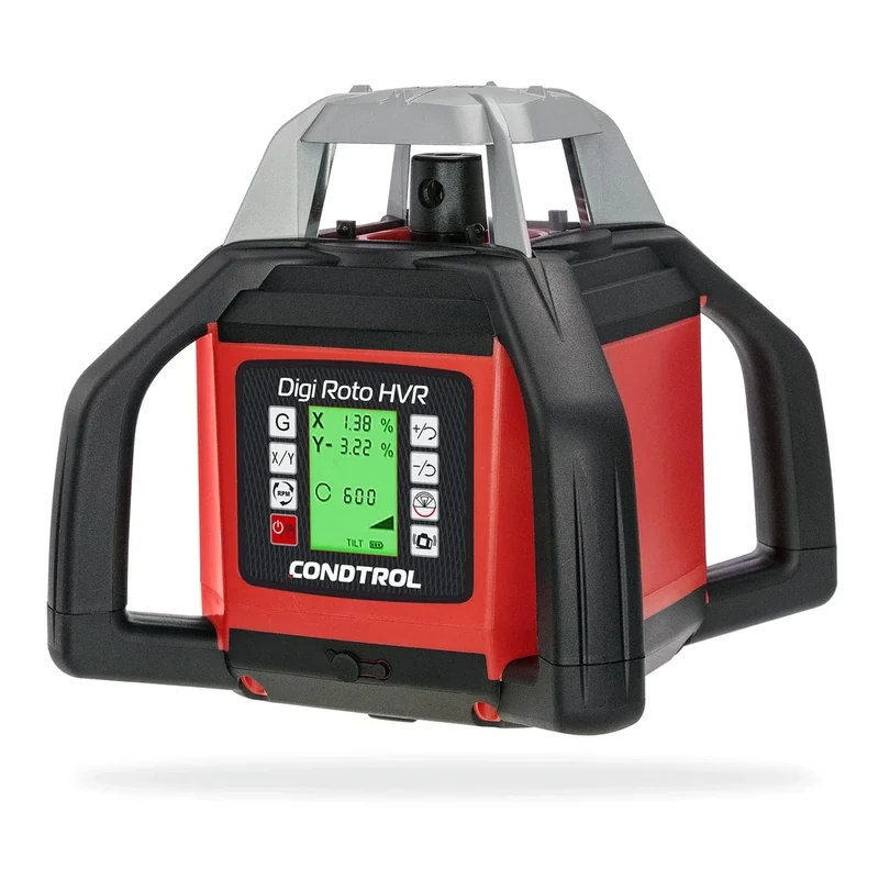 CONDTROL - DIGI ROTO HVR Red Rotating Laser - Range with Cell 600 m - Red Beam and Low Plumb Point - Delivered with Accessories - 2+1 Year Warranty