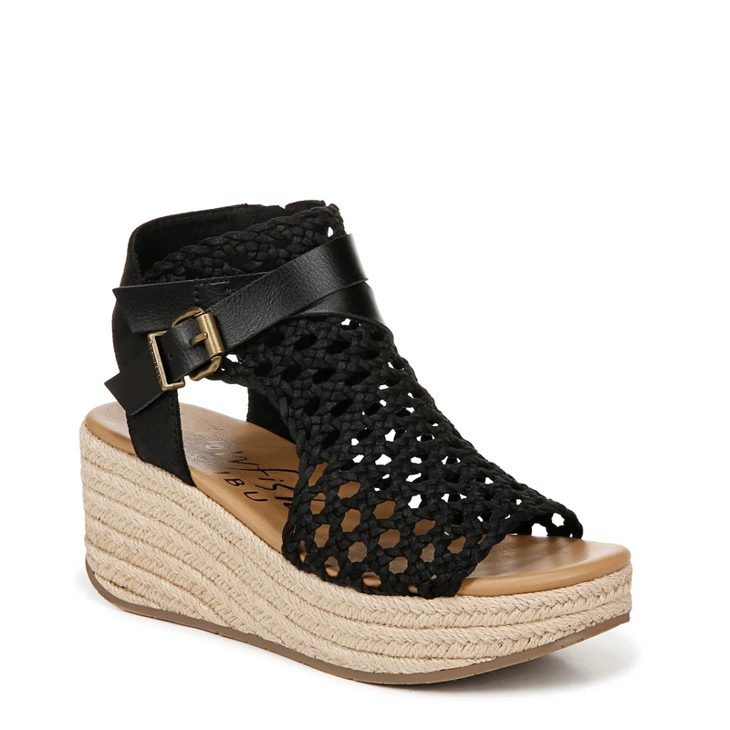 Blowfish Malibu Women's Lorrah Wedge Sandals, Black, Medium Fit, UK 3