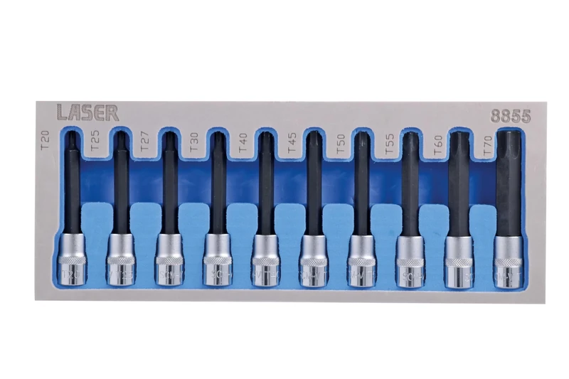 Laser 8855 Long Star Bit Socket Set 3/8" D 10pc