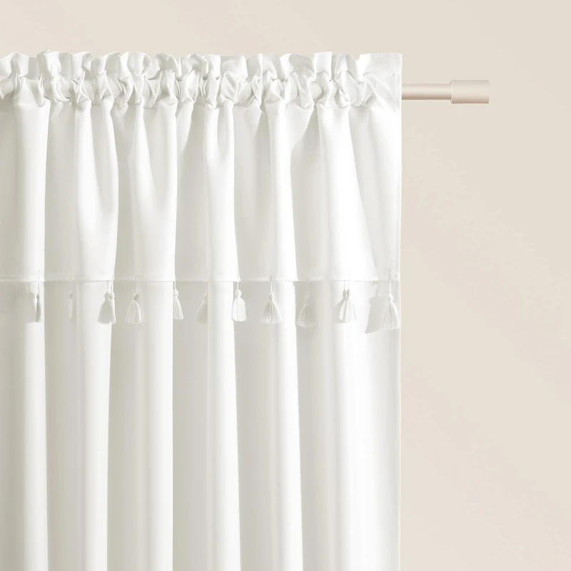 ROOM99 Astoria Curtain with Ruffle Tape, 140 x 250 cm, Width x Height Sliding Curtains, Modern Curtain, Living Room, Bedroom, Ecru, 1 Piece